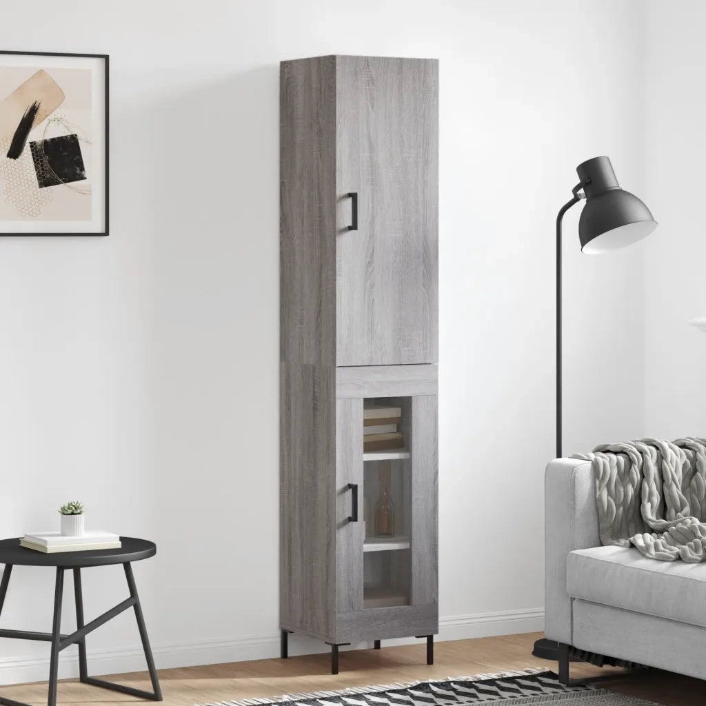 Credenza Grigio Sonoma 34,5x34x180 cm in Legno Multistratocod mxl 125958
