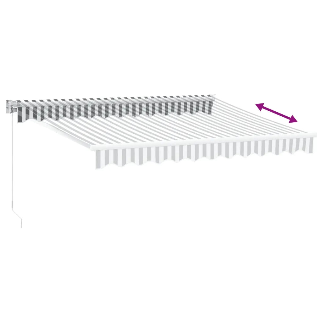Tenda da Sole-Tenda parasole per balcone Antracite e Bianca 3x2,5 m Tessuto e Alluminio 459639
