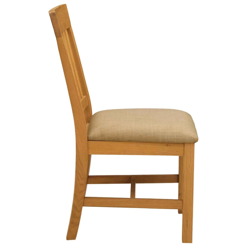 Sedia da pranzo 2 pcs Legno di Quercia Massello Beige 42039156