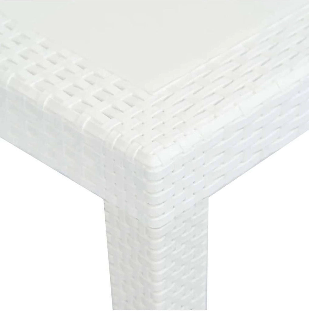 Abbaviva, Tavolo da Esterno 10 Posti Made in Italy, 90x150x72h cm Bianco