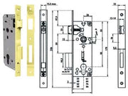 SERRATURA DA INFILARE A CILINDRO BORDO QUADRO OTTONATO 52X- - mm.70 (Y52X0070) -  YALE