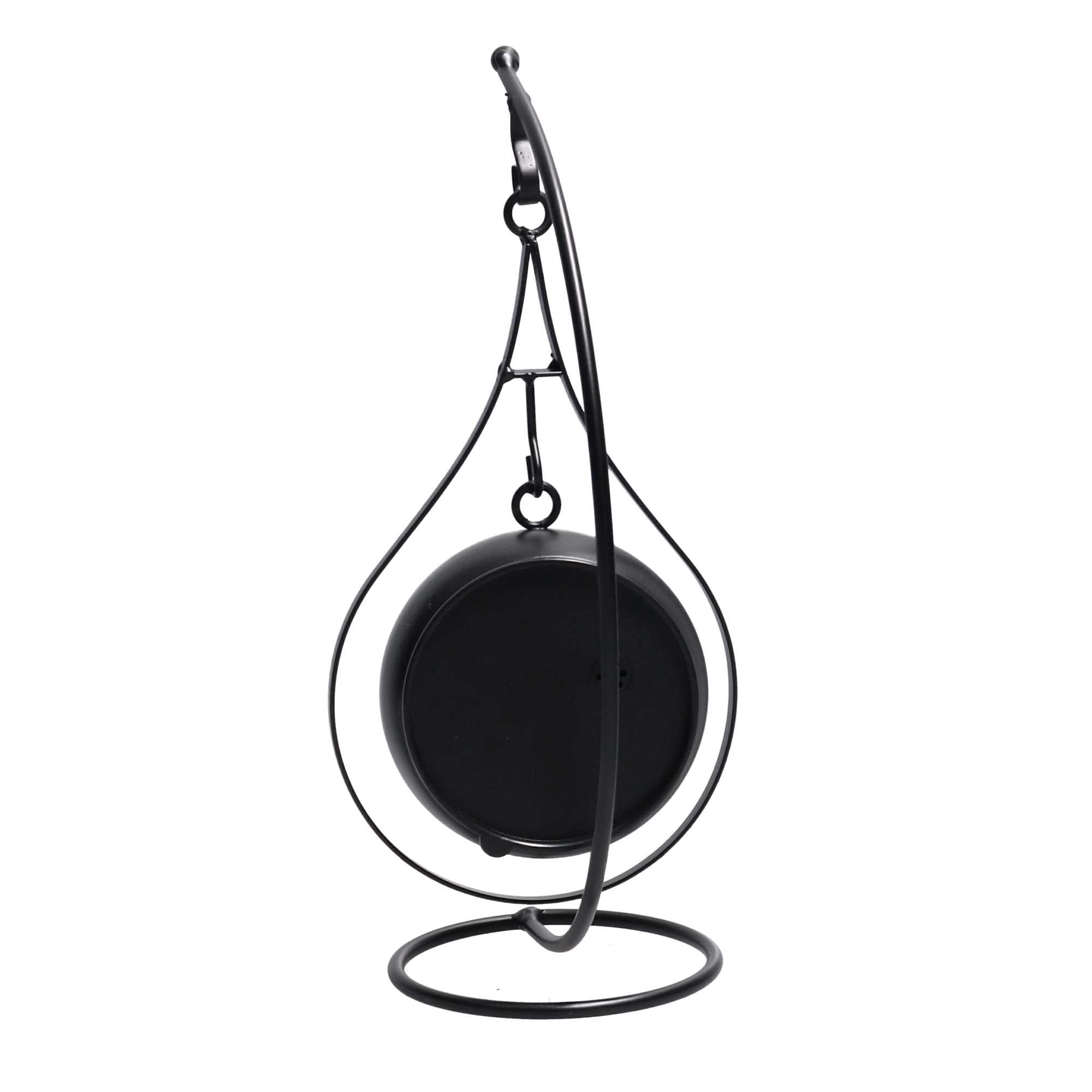 Orologio da Tavolo Pendolo 11x14xh25 cm in Metallo Nero