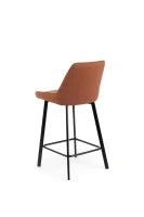 E-STYLO Sgabello da cucina in tessuto ruggine con gambe nere, imbottito con poggiapiedi, 50cm X 44cm H. 94cm.