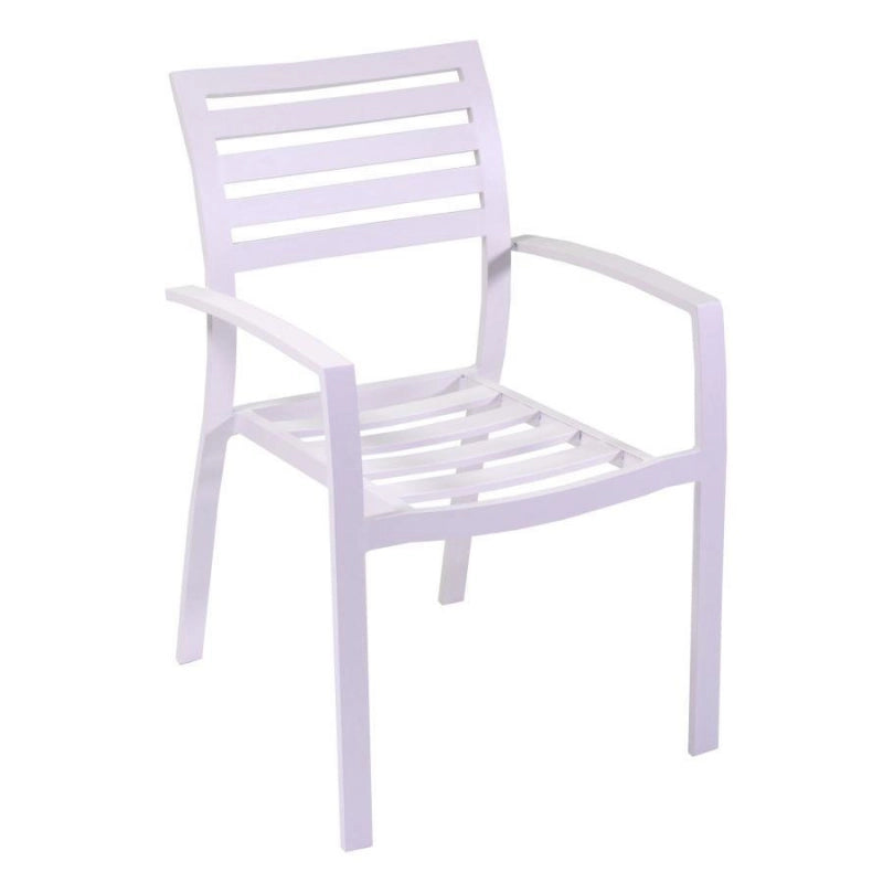 Poltrona alluminio boston bianco crema con cuscino grigio cm 58x57h88