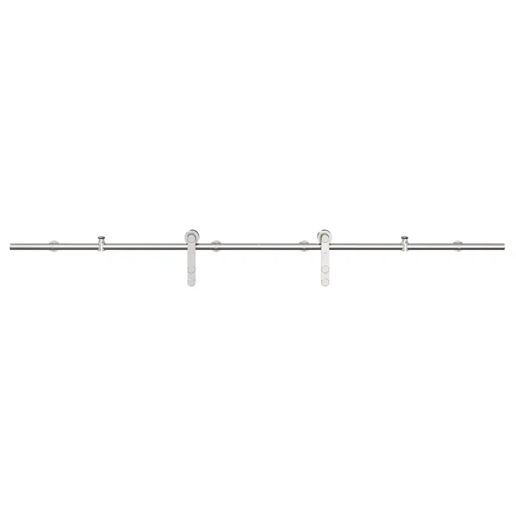 Kit Binari Porta Scorrevole 200 cm Acciaio Inossidabile Argento 4009702