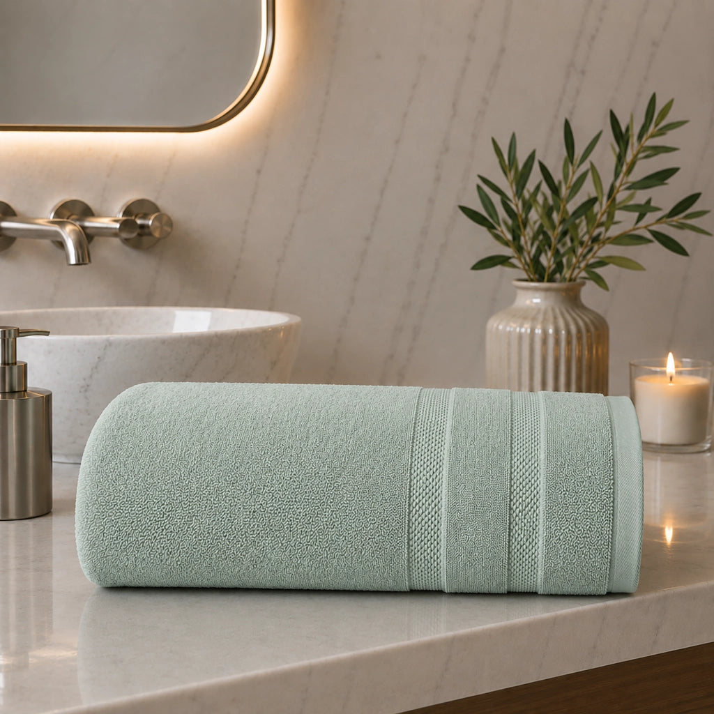 Rovarero, Telo Bagno Sfumatura Colore Struttura Menta, Verde Menta