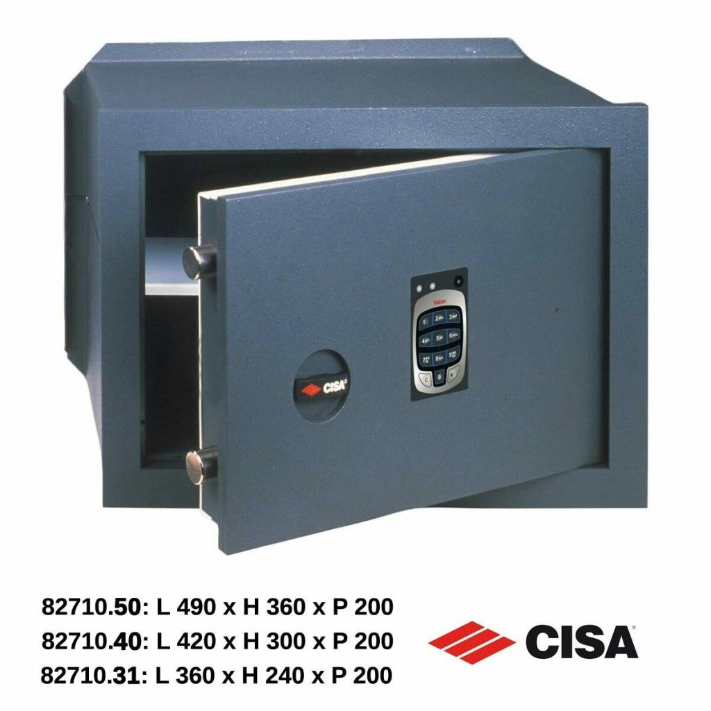 Cassaforte a Muro Elettronica da Incasso Blindata Sicurezza Cisa DGT Vision Dimensioni: L 420 x H 300 x P 200 - Mod. 82710.40