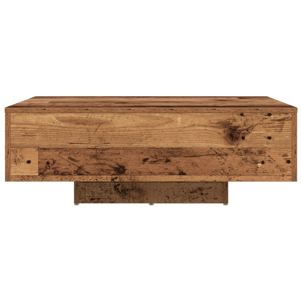 Tavolino da caffÃ¨  con luci LED in legno antico 85x55x31 cm