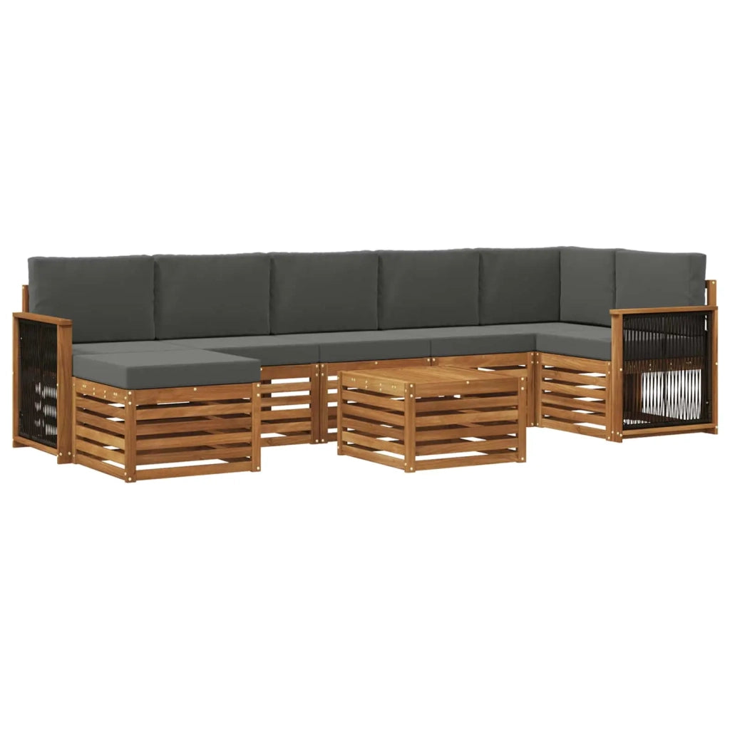 Set di divani da esterno 7 pz Naturale e Antracite 3384653