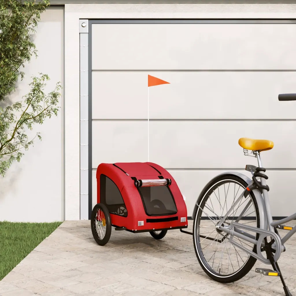 Rimorchio da Bici per Animali Rosso Oxford e Ferro CFW7789689
