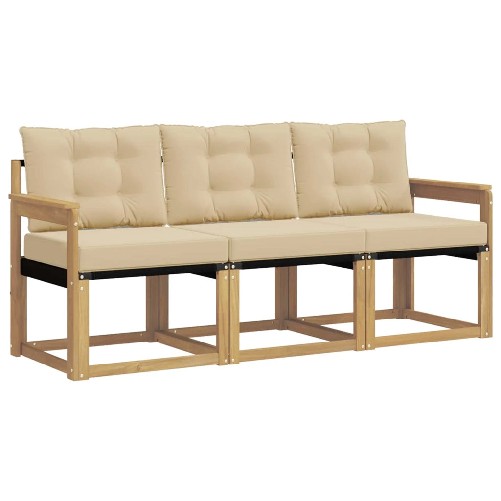 Set di divani da esterno 3 pz Bianco e Beige 3389159