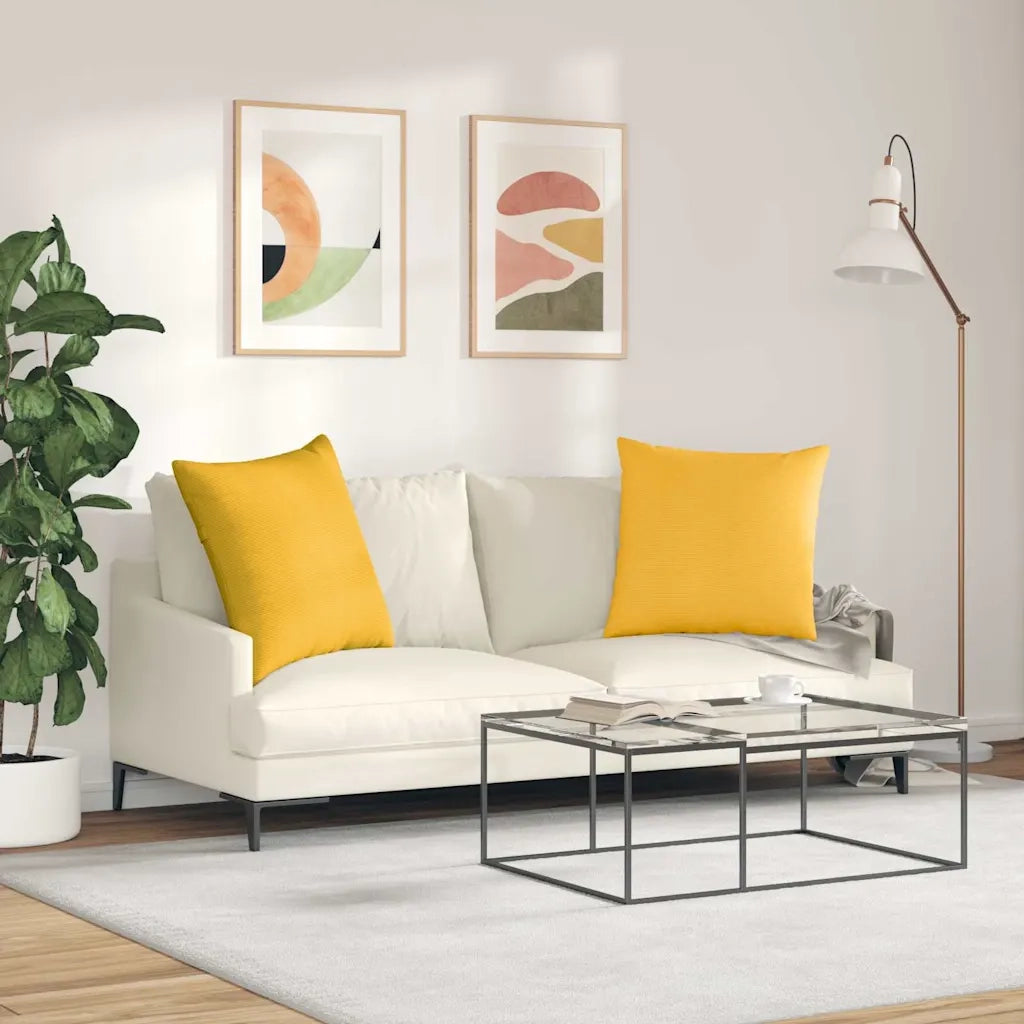 Cuscini da Divano 2 pcs Giallo Chiaro 80 x 80 cm