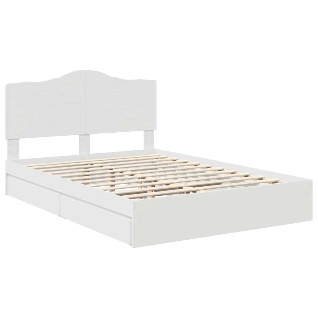 Letto con Contenitore Bianco 140 x 200 cm Legno multistrato