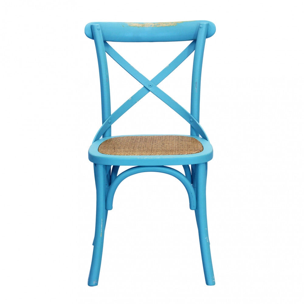 Sedia Cross 46x42x87 cm  in Legno Azzurro