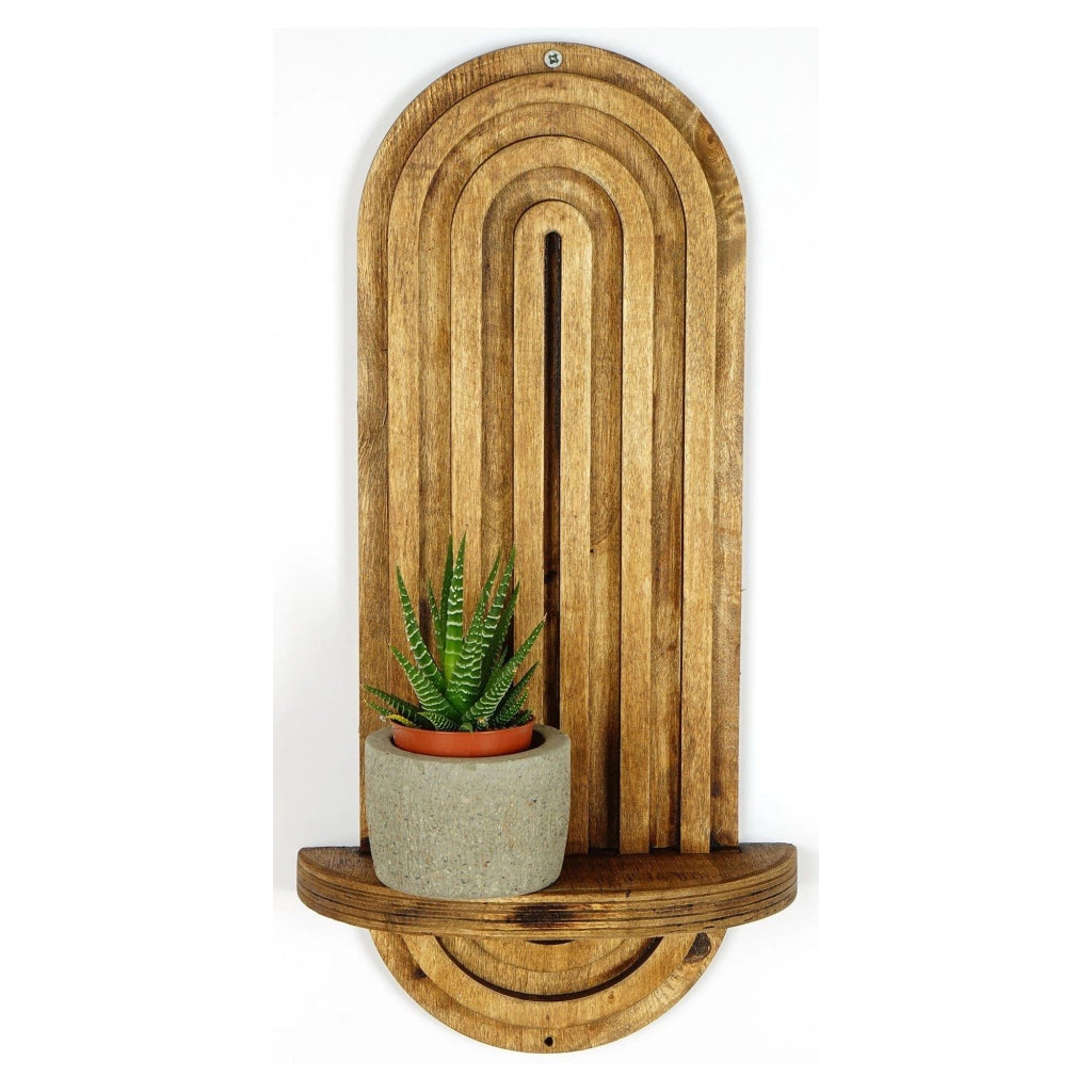 Pernumia, Mensola un Ripiano, 20x9x40h cm Marrone Rovere Chiaro