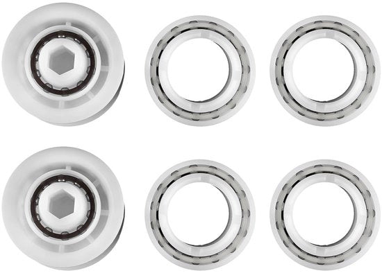 Accessori per piscina - Kit di sostituzione per pulitore - Set di 4 pneumatici - 2 carrelli - Materiale ABS - Regolabile 360° - Lunga durata