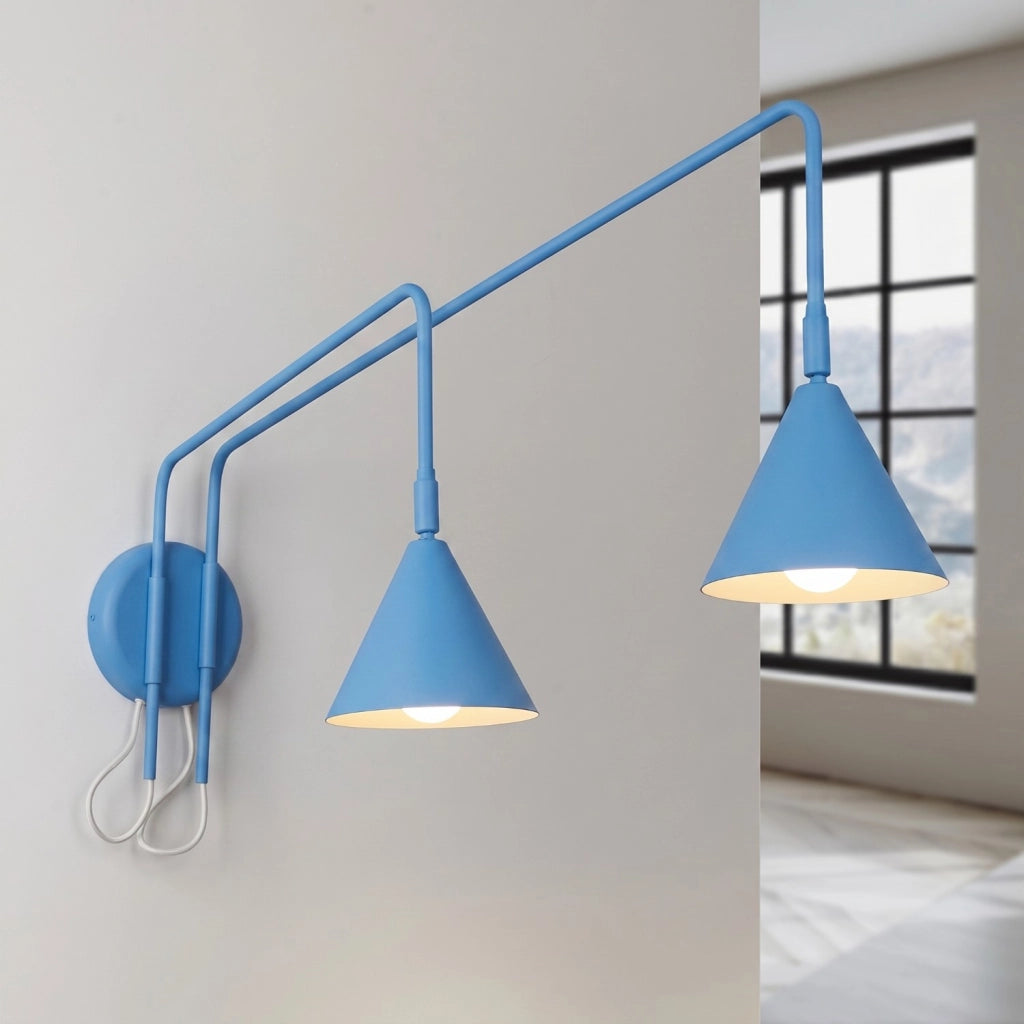 Applique NOX 2 azzurro con interruttore