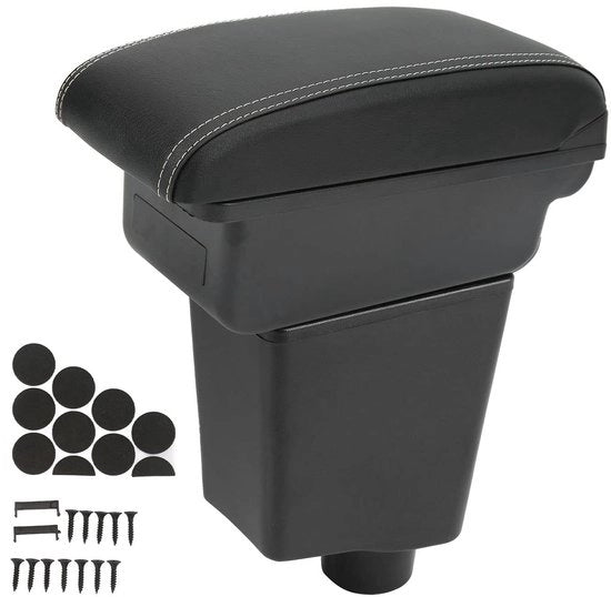Console per sedile per 4 posti - Autoconsole - Chiusura silenziosa - Rivestimento in pelle artificiale - Console con contenitore - Adatto per Captur Clio 4