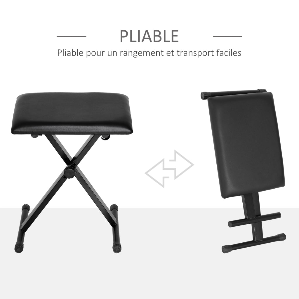 Sgabello da bar regolabile in altezza ¨C zephmum ¨C nero con seduta in PU e gambe in metallo