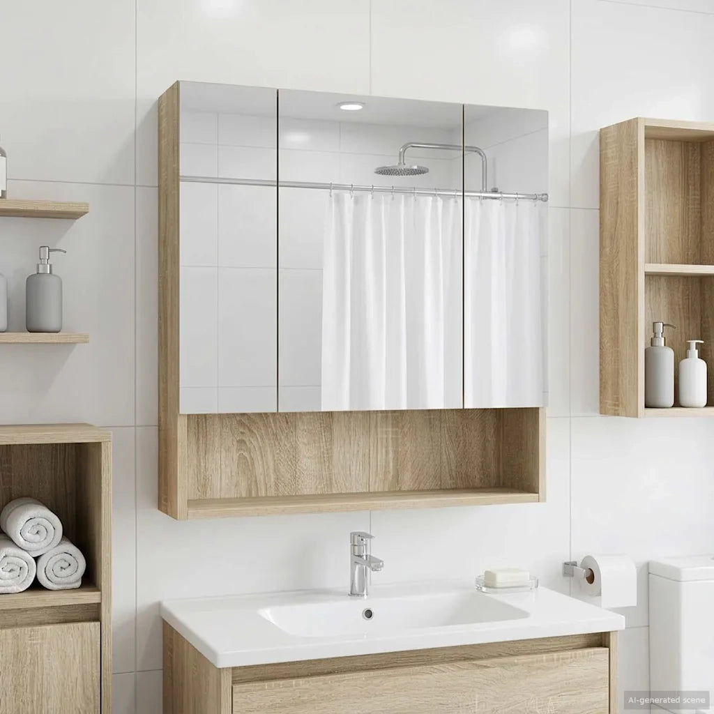 Mobiletto per specchio da bagno Rovere Sonoma 60 x 14.5 x 70 cm 889185