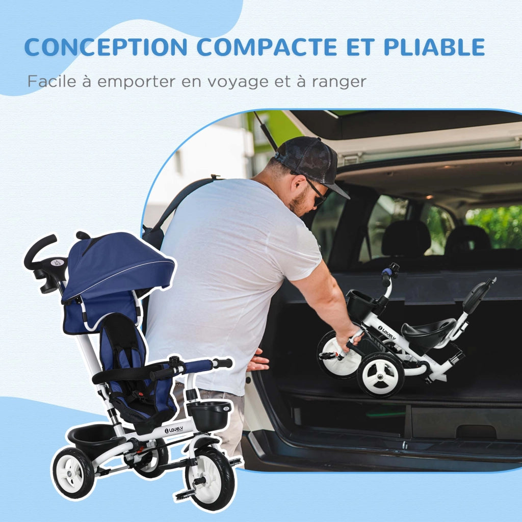 Triciclo 6 in 1 per bambini ¨C zephmum ¨C blu