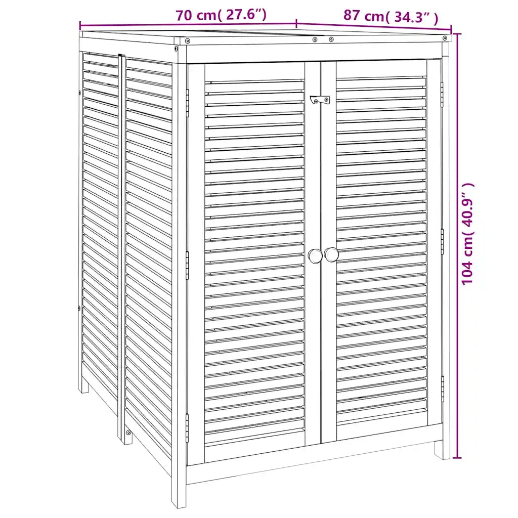 Contenitore da Giardino 70x87x104cm in Legno Massello di Acacia 360029