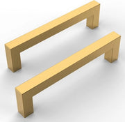 Set di 2 maniglie per armadi a muro in materiale opaco, maniglie per armadi a muro in metallo nero, maniglie per armadi a muro per armadi (distacco: 76 mm) - dorato - 76mm