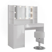 Vicco Tavolo da toeletta Bianco/bianco lucido 119.8 cm 5 parti