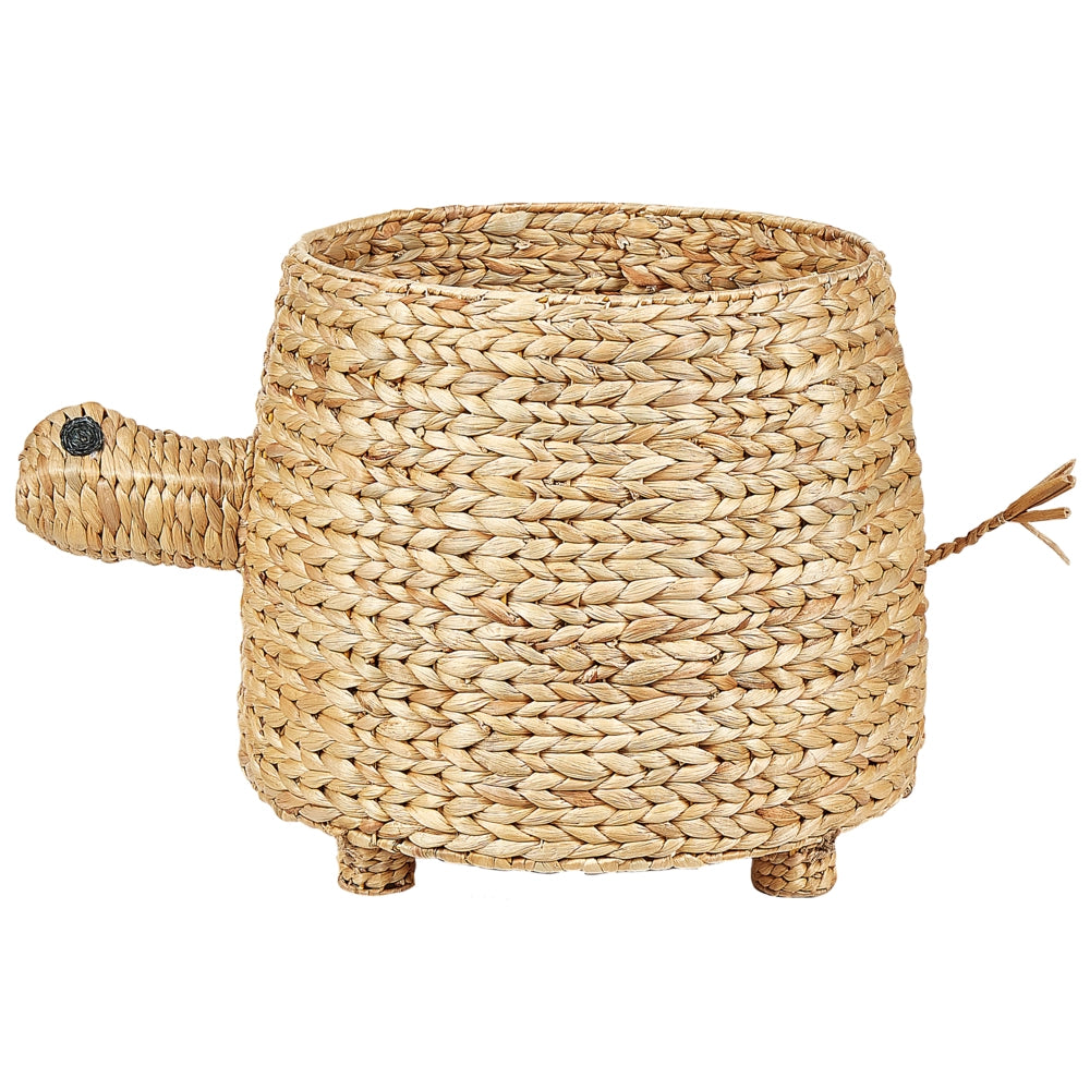Cesto di vimini in giacinto d'acqua naturale intrecciato a tartaruga con coperchio Cesto per giocattoli Accessorio per la camera del bambino