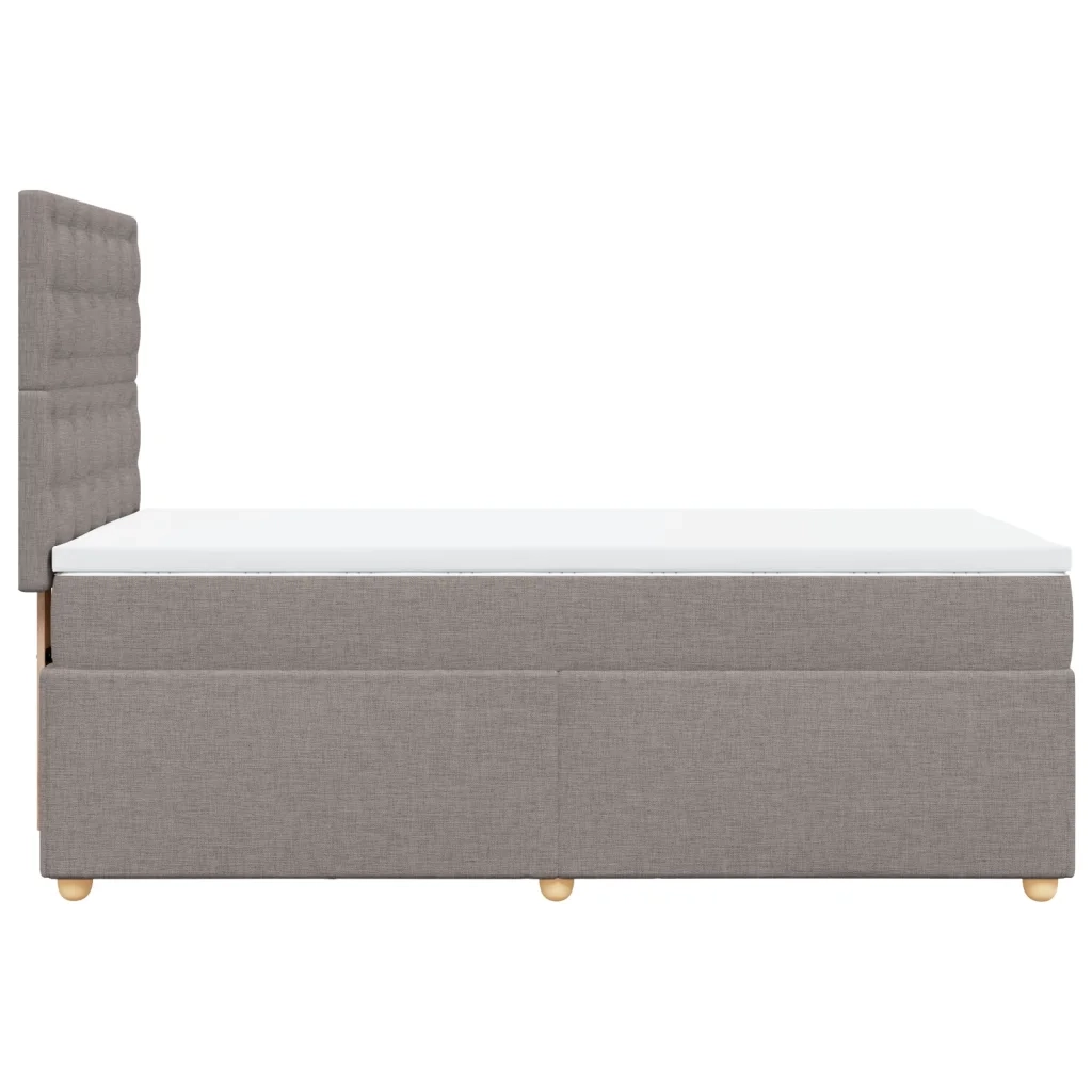 vidaXL Giroletto a Molle con Materasso Tortora 100x200 cm in Tessuto