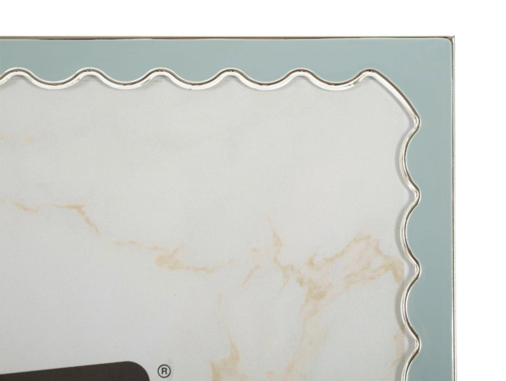 Cornice Juliette 22,7x1,3x27,6 cm in Zinco e Vetro Azzurro e Argento