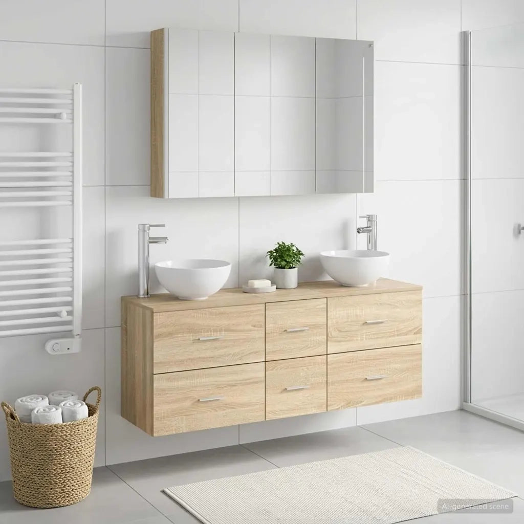 Set di mobili per il bagno 4 pcs Rovere Sonoma 3406705
