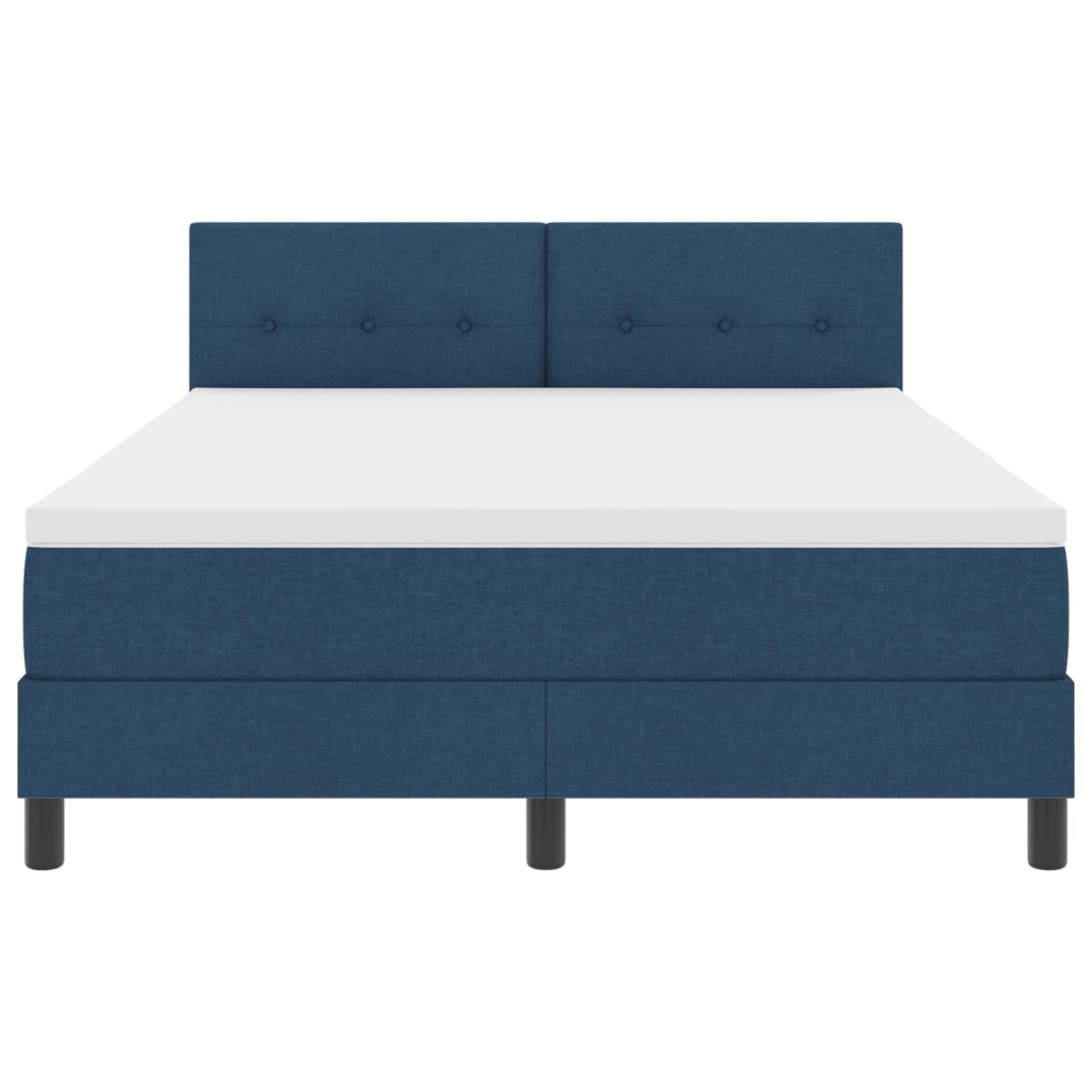 Letto con Molle con Materasso & Luce LED Blu 140x190 cm Tessuto