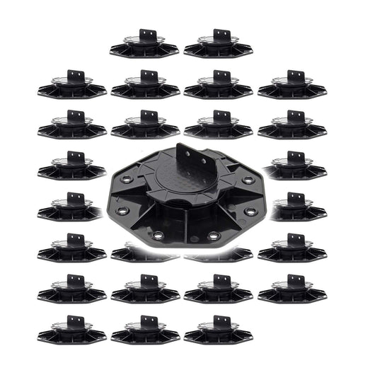 Set 30 supporti per pavimenti galleggianti, Altezza regolabile 18-25mm Max 2700 kg, Piedini per Decking