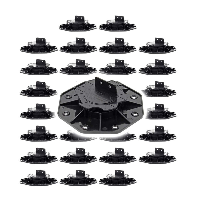 Set 30 supporti per pavimenti galleggianti, Altezza regolabile 18-25mm Max 2700 kg, Piedini per Decking