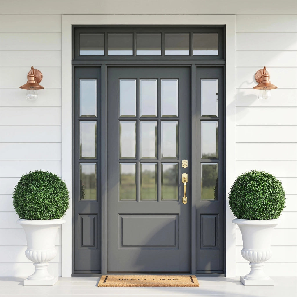 Topiarie Artificiali in Bosso con 682 Foglie, Resistente UV, Altezza 42 cm