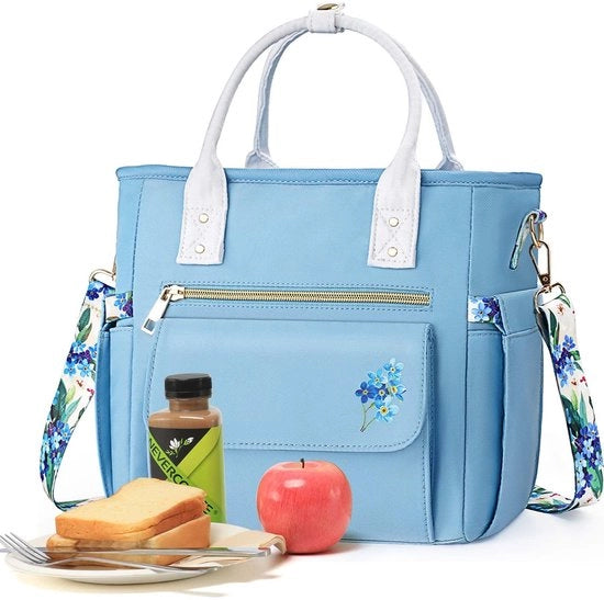 Borsa Insolata Deluxe per Donne con Disegno di Fiori Rari - Grande Borsa Isolante con Molti Taschi e Cinturone Rimovibile per Lavoro/Picnic Regali di Natale per Donne