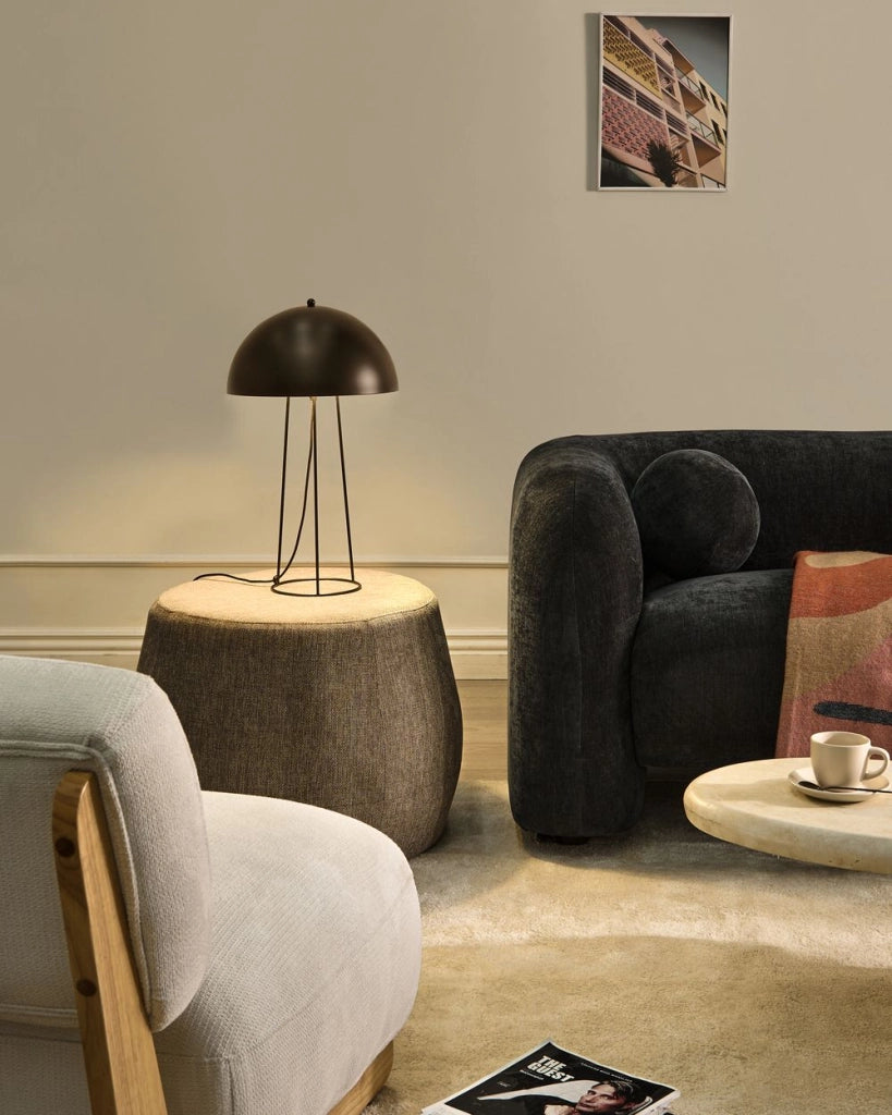 Lampada da tavolo Base e paralume in ferro nero Due lampadine Design minimalista Soggiorno