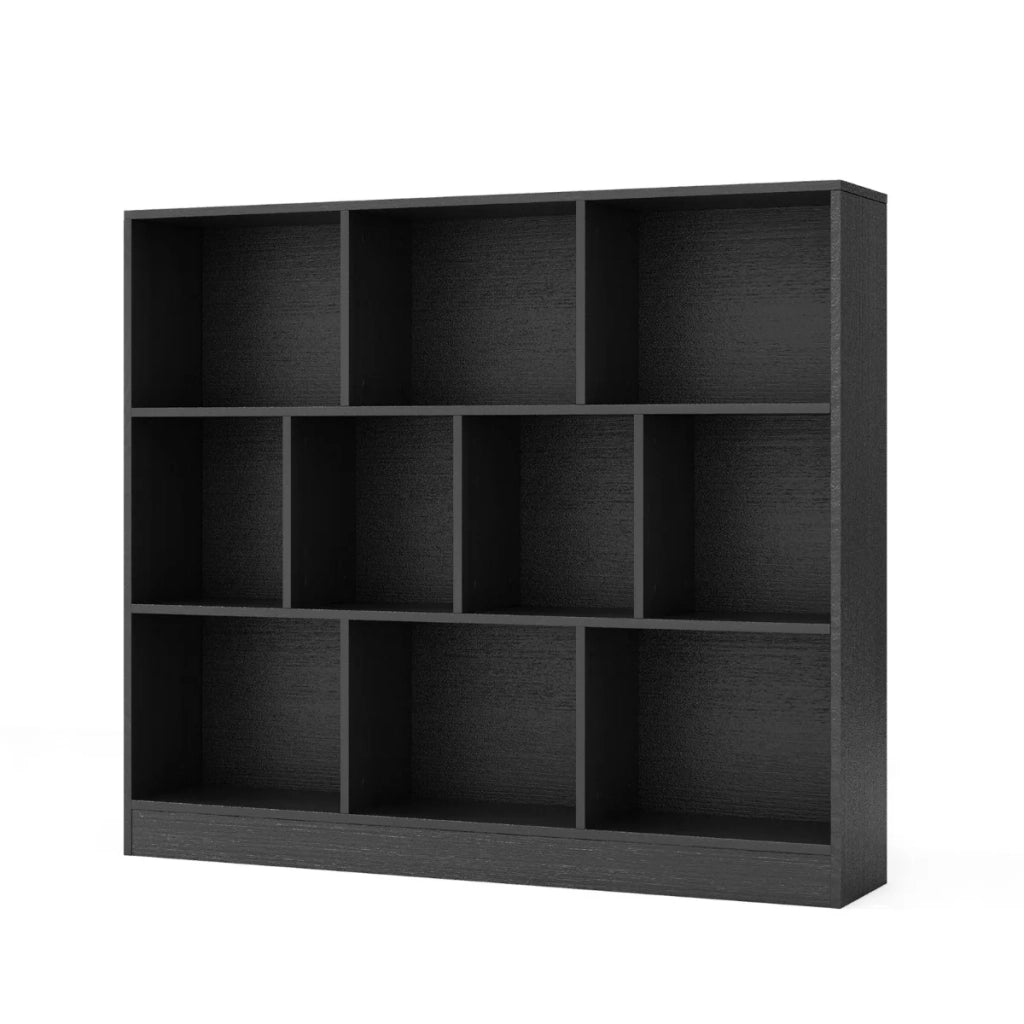 Set di 10 librerie 120 x 24 x 104 cm con serratura di sicurezza antiribaltamento stile moderno legno nero 20_0017784