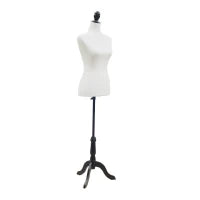 Manichino da Sarta in Schiuma, Legno e Metallo, 38x38x168 cm, Bianco