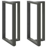 Set di 2 gambe per tavolo da bar a forma di T dal design moderno 60 x 35 x 100 cm con piedini regolabili in acciaio antracite 02_0057356