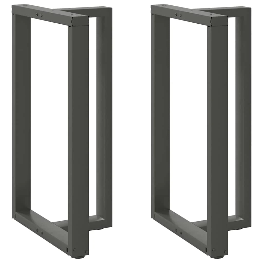 Set di 2 gambe per tavolo da bar a forma di T dal design moderno 60 x 35 x 100 cm con piedini regolabili in acciaio antracite 02_0057356