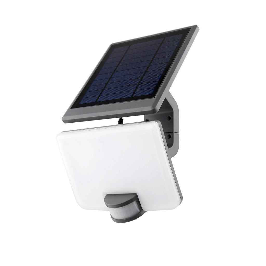 PROIETTORE LED ULYSSE ANTRACITE 10W 1000LM 4000K CON PANNELLO SOLARE E SENSORE DI MOVIMENTO IP54 17,8X14X29CM CAV