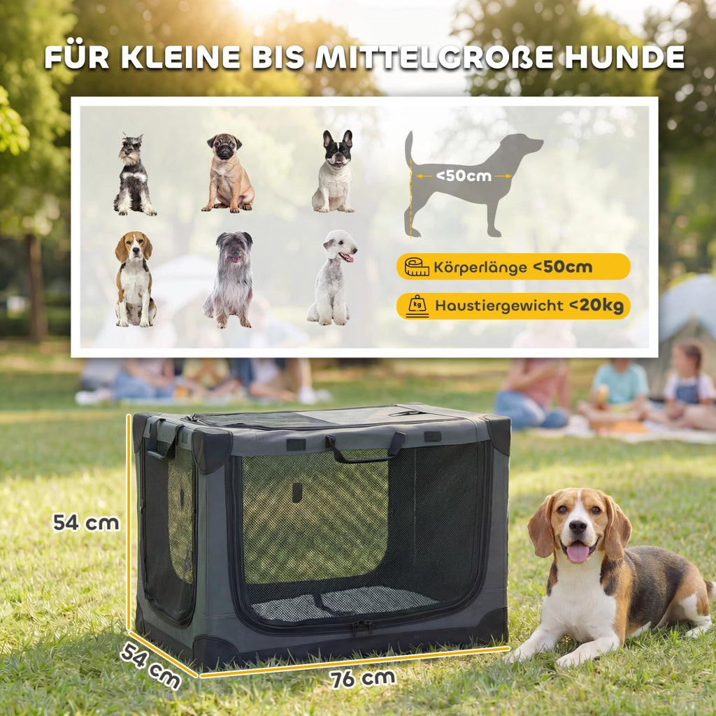 Casetta per cani pieghevole con cuscino ¨C zephmum ¨C verde militare