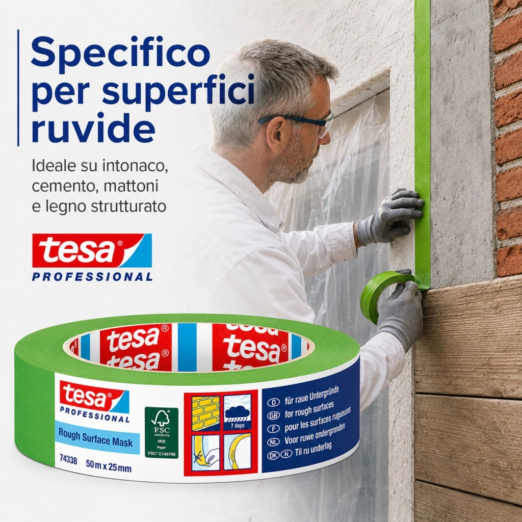 Tesa rough surface mask nastro mascheratura per superfici ruvide 50m x 25mm
