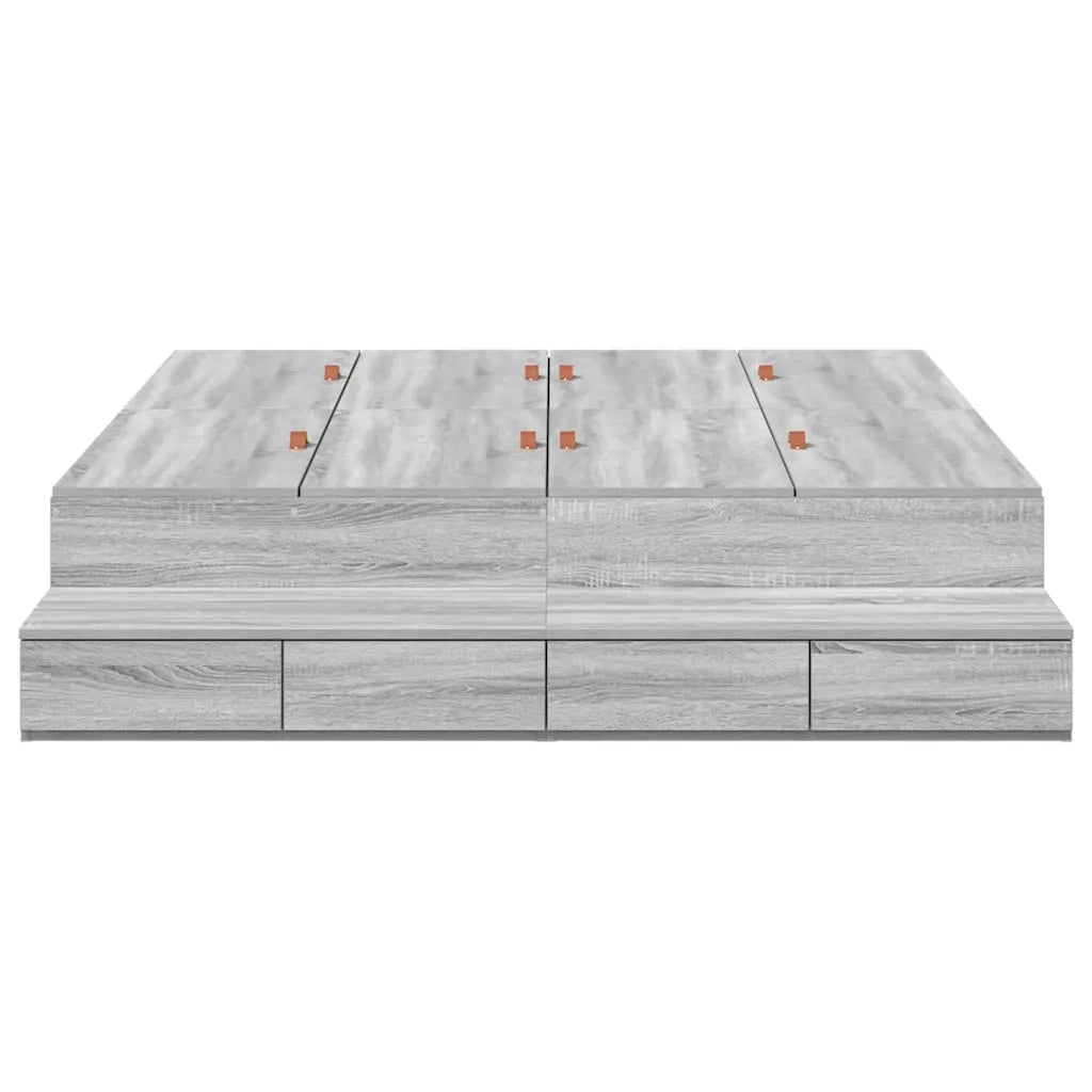 Struttura letto con contenitore con porta Grigio Sonoma 160 cm 3335658