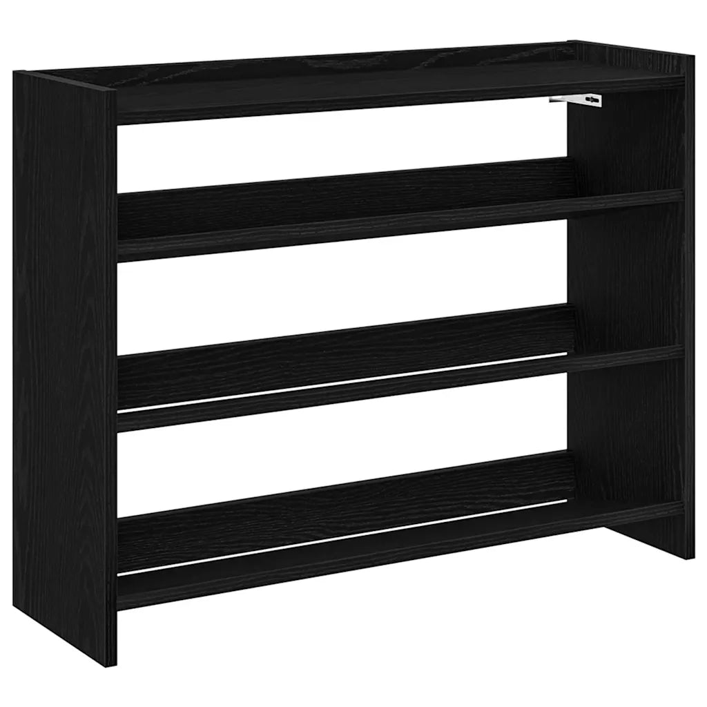Scarpiera-Scaffale per scarpe Nera 80x25x62 cm in Legno Multistrato