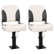 Set Sedile da Barca Pieghevole 4 pz con Schienale Basso