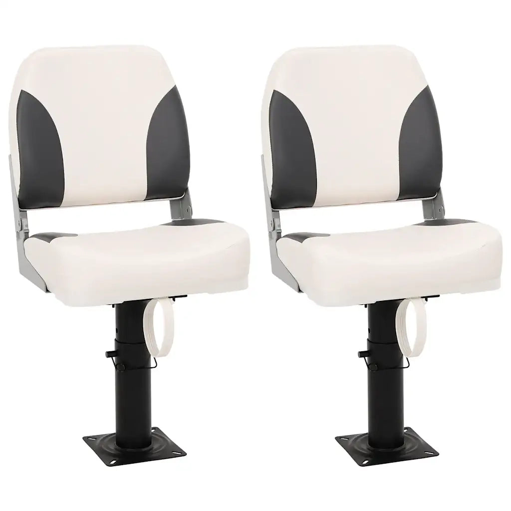 Set Sedile da Barca Pieghevole 4 pz con Schienale Basso