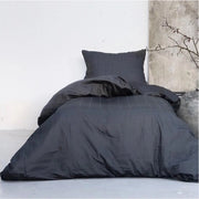 Set di lenzuola da letto 135x200 cm con chiusura a righelli (1 pezzo) | copri lenzuola 80x80 cm | lenzuola da letto ultra morbide | lenzuola da letto biologiche a seta di cotone | grigio scuro |